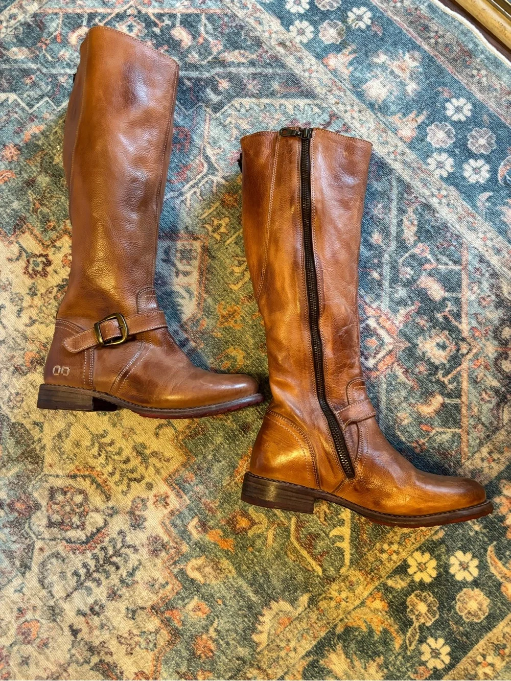 BED STU Glaye Tall Leather Women’s Riding Boots 7.5 Tan Rustic